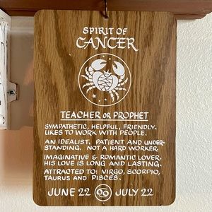 🛍 SOLD - Vintage Zodiac Spirit of Cancer Plaque